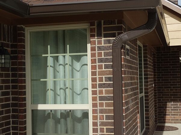 gutters running around a window