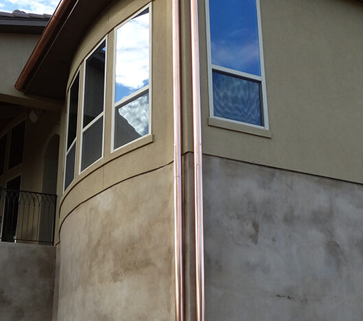 Copper rain downspout