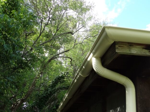 half round white gutters