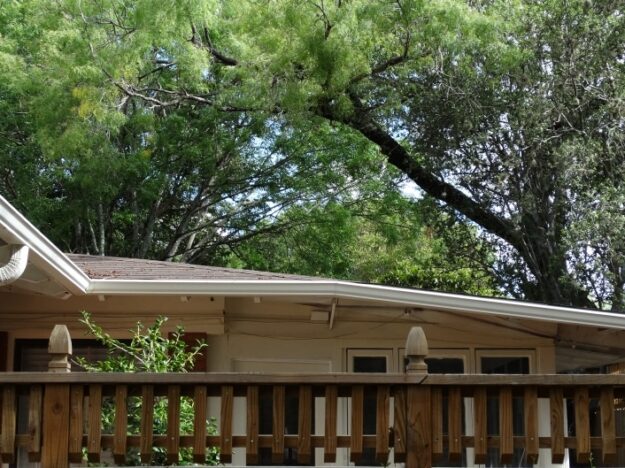 back porch with new rain gutters
