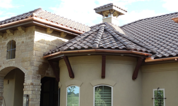 copper-gutter-roof copper round roof