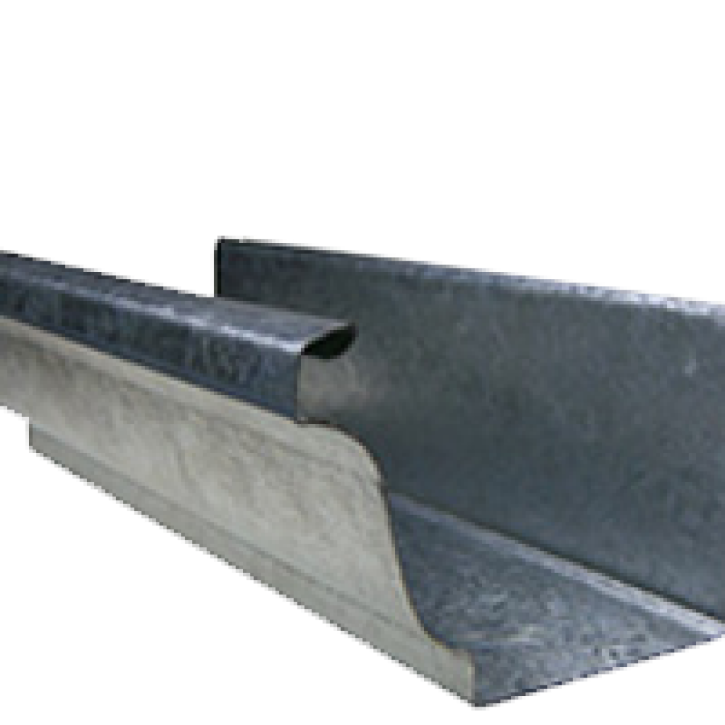 closeup of metal seamless gutters
