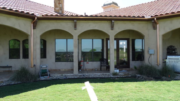 half round copper gutters on residential home