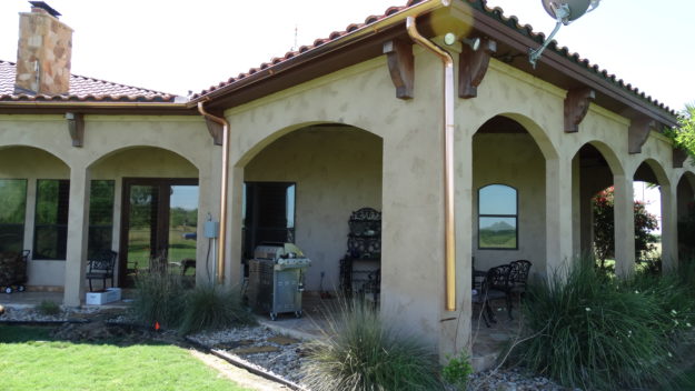 half round copper rain gutters