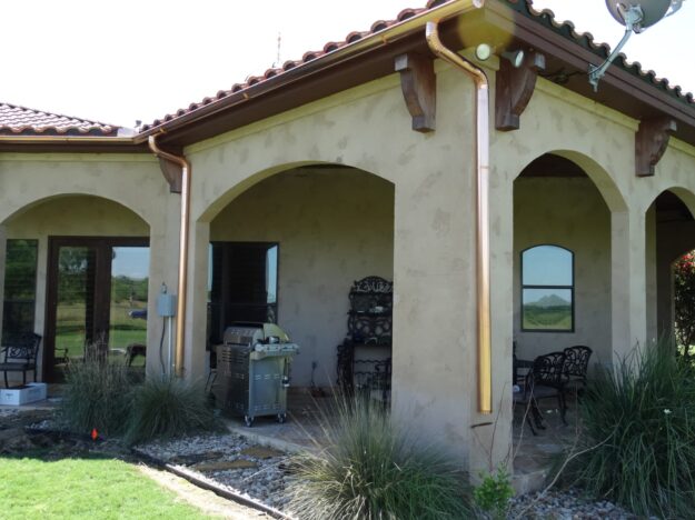 half round copper rain gutters