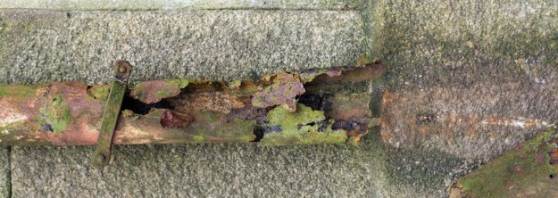 old damaged gutter that has rusted off old damaged gutter that has rusted off