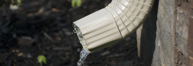 Downspout Water trickling out of downspout