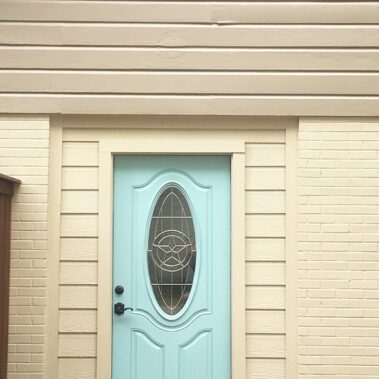 painted blue door