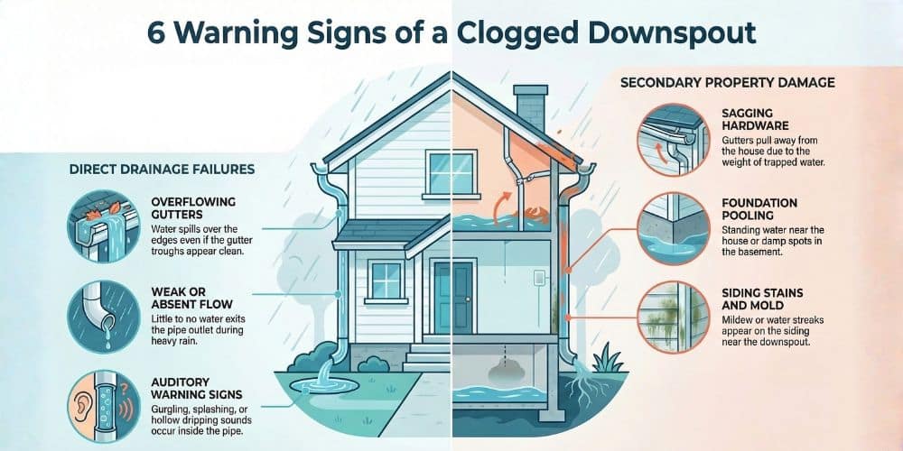 Signs Your Downspouts Are Clogged