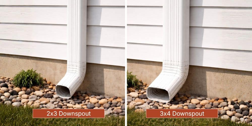 2x3 vs 3x4 Downspout
