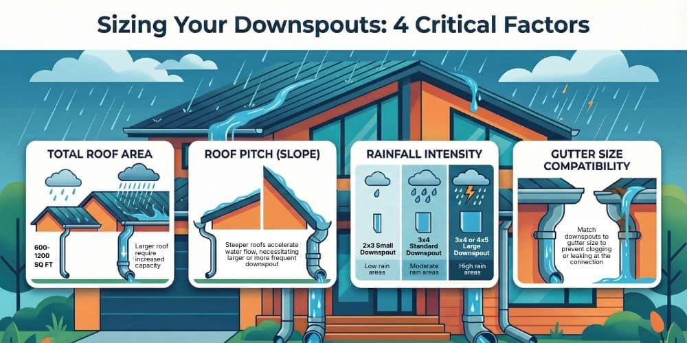 The 4 Factors That Determine Your Right Downspout Size